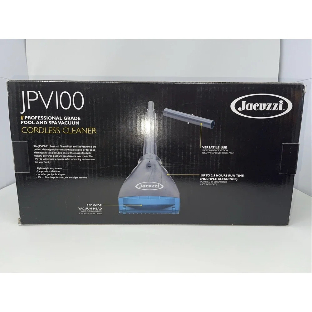 Jacuzzi JPV100 Professional Grade Pool and Spa Vacuum Cordless Cleaner NIB